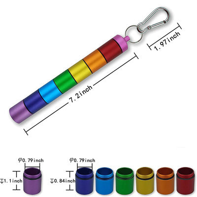 Sealed Waterproof 7-Day Split Aluminum Alloy Color Metal Medicine Box
