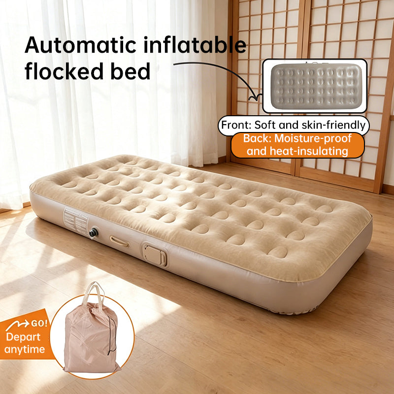 One-Touch Self-Inflating Air Mattress with Built-in Pump – Portable, Moisture-Resistant Camping & Travel Air Bed