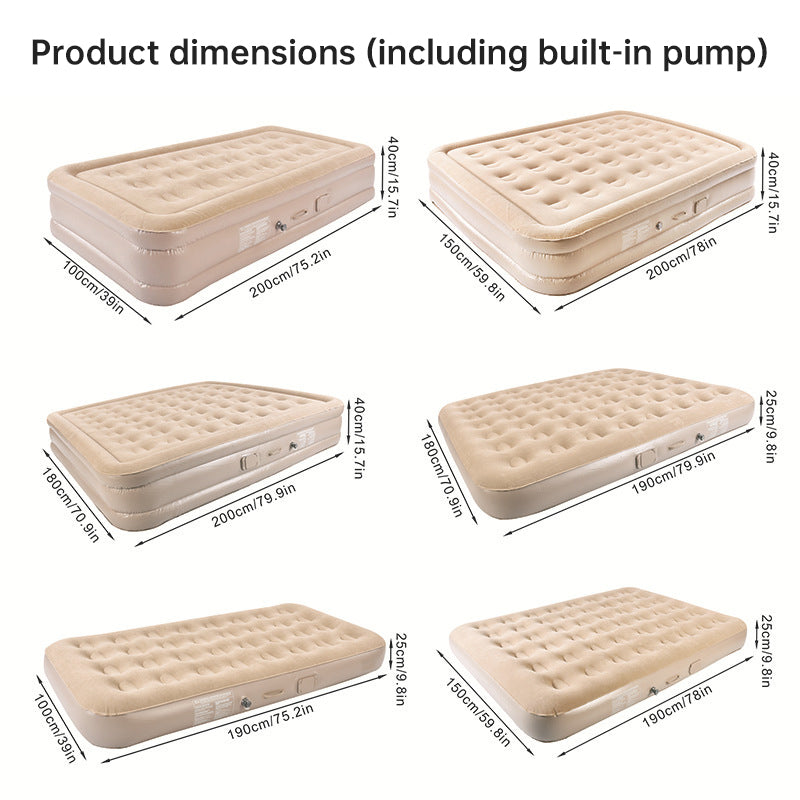 One-Touch Self-Inflating Air Mattress with Built-in Pump – Portable, Moisture-Resistant Camping & Travel Air Bed