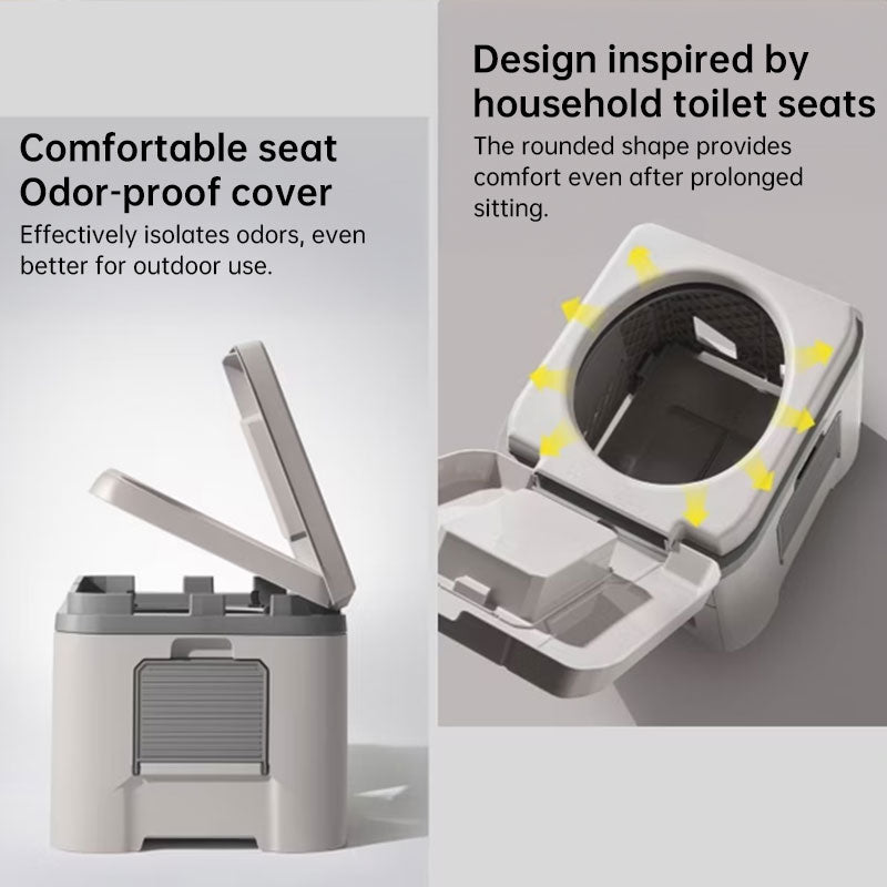 Foldable Portable Toilet for Car & Camping - Emergency Outdoor Stool with Odor-Proof Design, Adult Travel Toilet